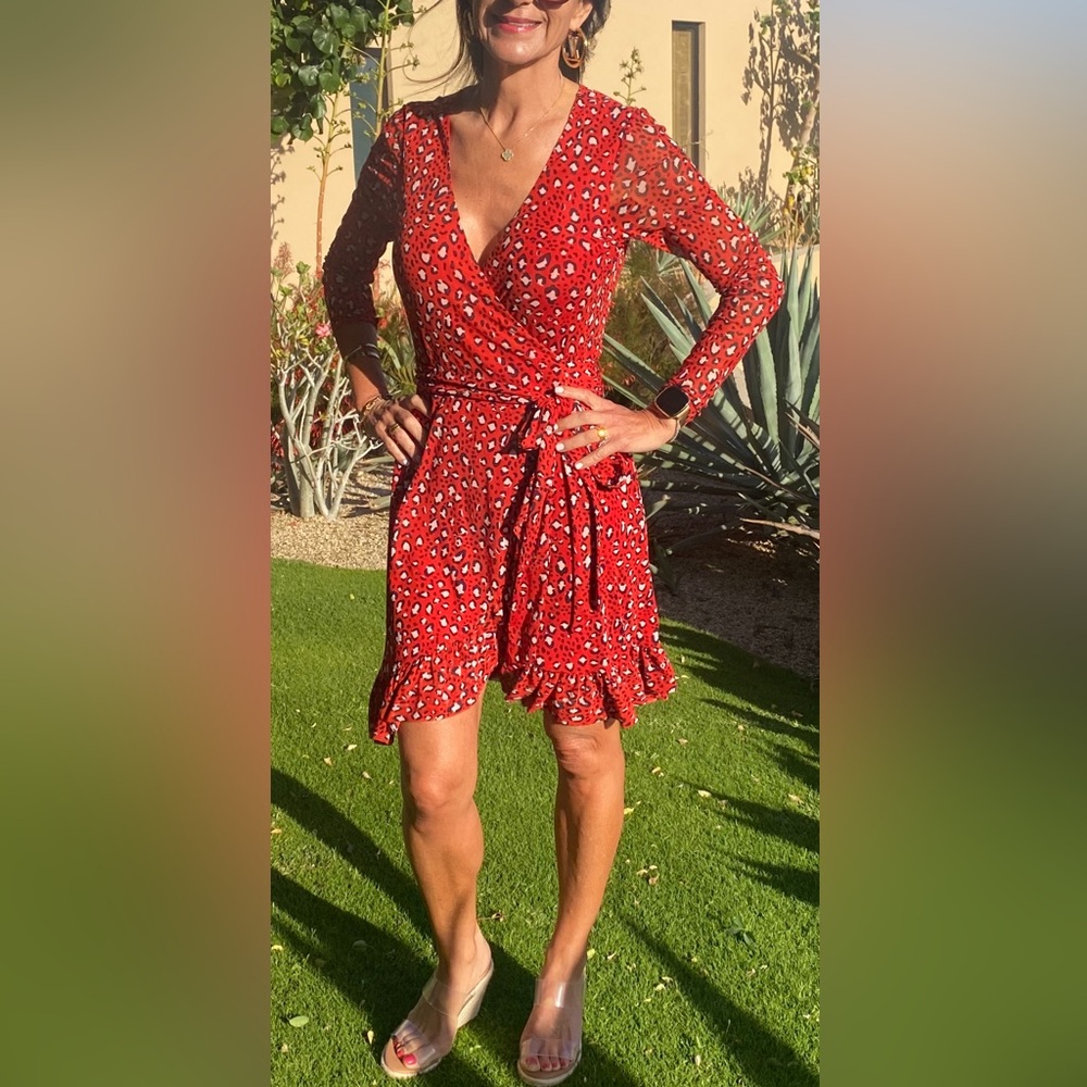 Sanctuary red ‘snake’ pattern dress